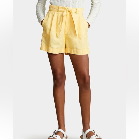 POLO RALPH LAUREN NWT Yellow Linen Paper-bag 100% Linen Shorts
Size 6 - Picture 3 of 7